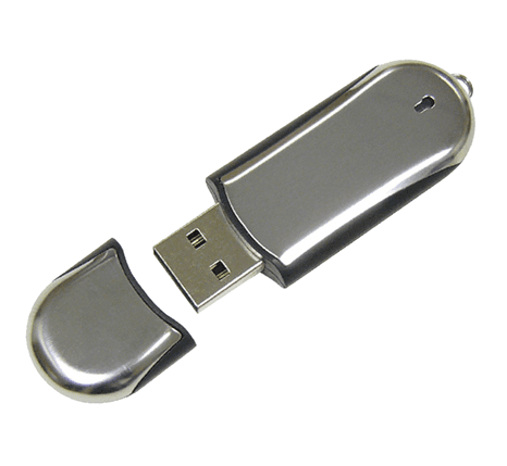 Μικρό μεταλλικό USB χρωμίου με λογότυπο 2
