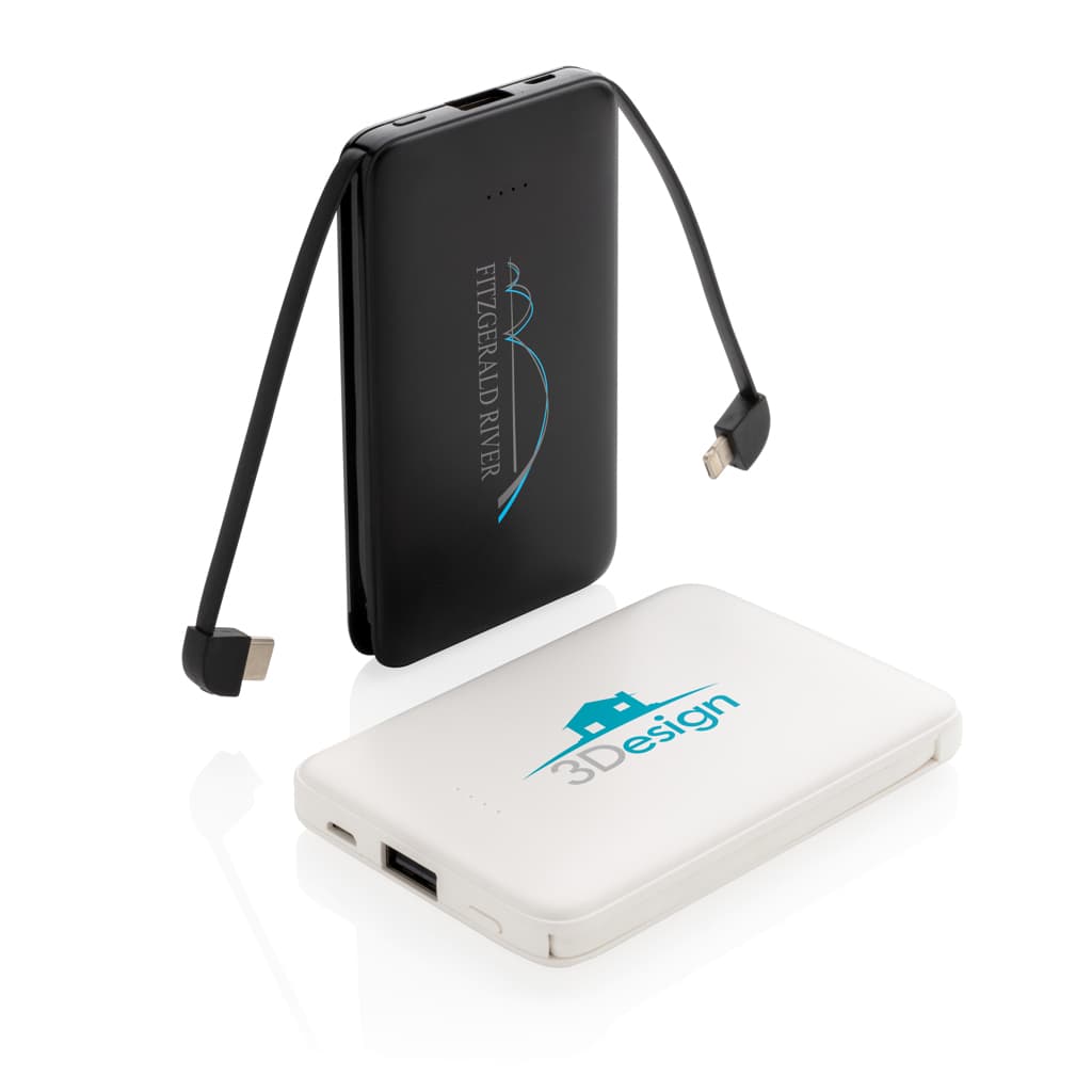 5.000 mAh Pocket Powerbank with integrated cables 8