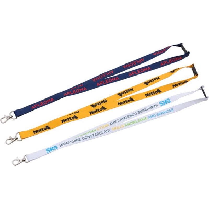 Flat polyester Lanyard with 2 metal hooks customize it 7