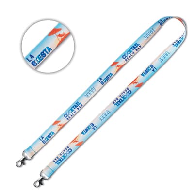 Flat polyester Lanyard with 2 metal hooks customize it 9