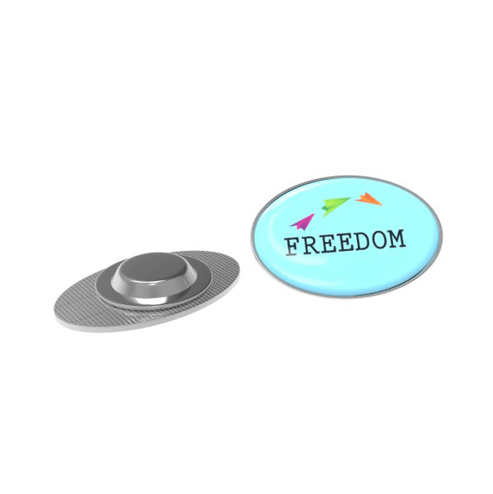 Pin Metal with magnet Oval