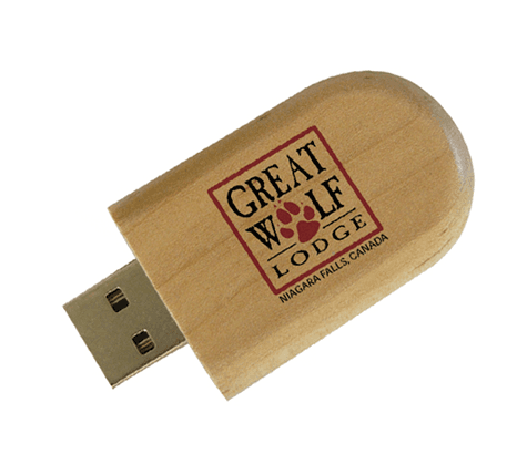 Ξύλινο USB σε σχήμα κάψουλας με απαλό φινίρισμα