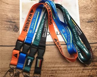 Flat polyester Lanyard with 2 metal hooks customize it 8