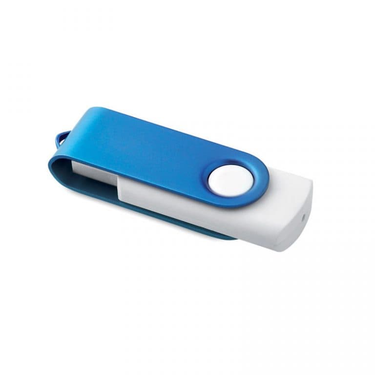 Περιστρεφόμενο άσπρο usb με χρωματιστό κάλυμμα 1