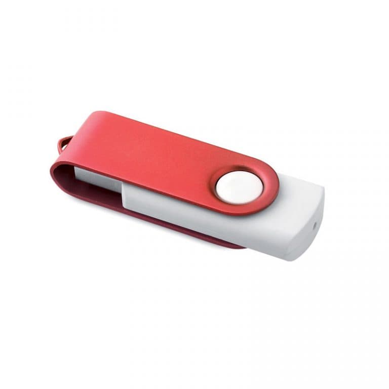 Περιστρεφόμενο άσπρο usb με χρωματιστό κάλυμμα 2