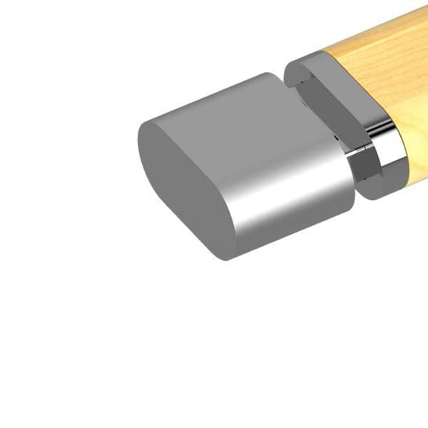 USB ξύλινο με μεταλλικό καπάκι σε ασημί χρώμα 3