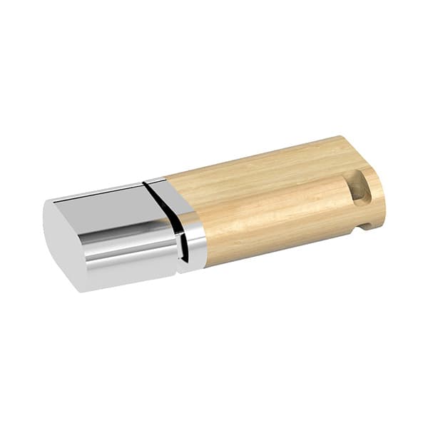 USB ξύλινο με μεταλλικό καπάκι σε ασημί χρώμα 5