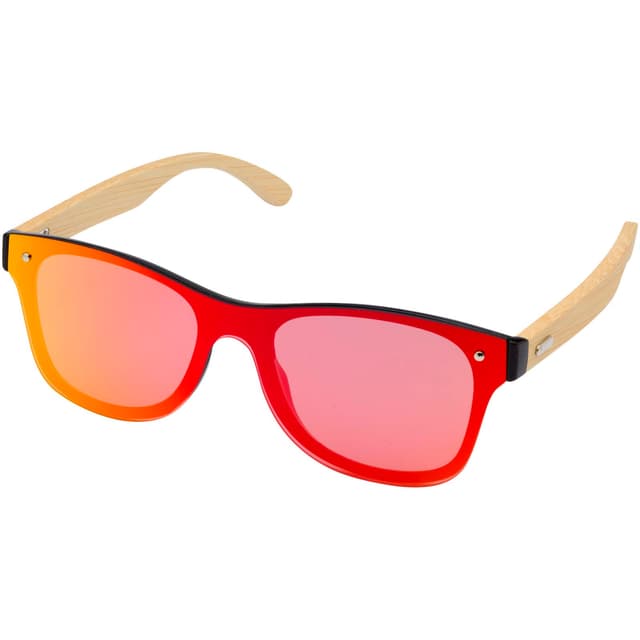 Tan sunglasses with bamboo temples