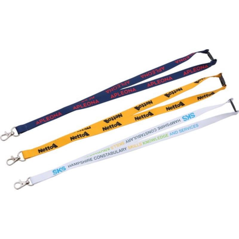 Flat polyester Lanyard with 2 metal hooks customize it