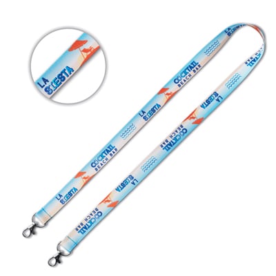 Flat polyester Lanyard with 2 metal hooks customize it