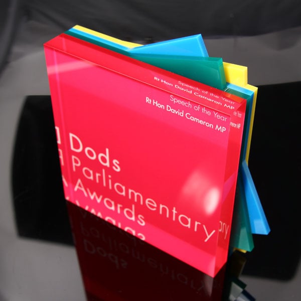 Plexiglass personalised award