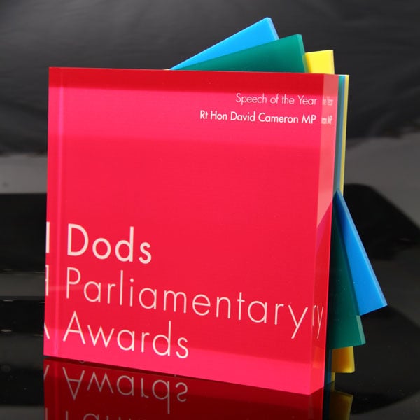 Plexiglass personalised award