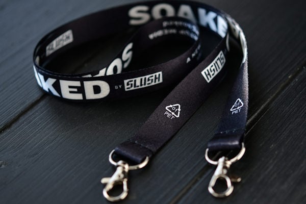 Flat polyester Lanyard with 2 metal hooks customize it