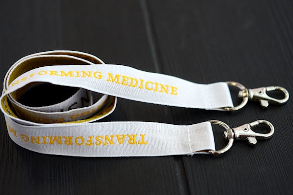 Flat polyester Lanyard with 2 metal hooks customize it