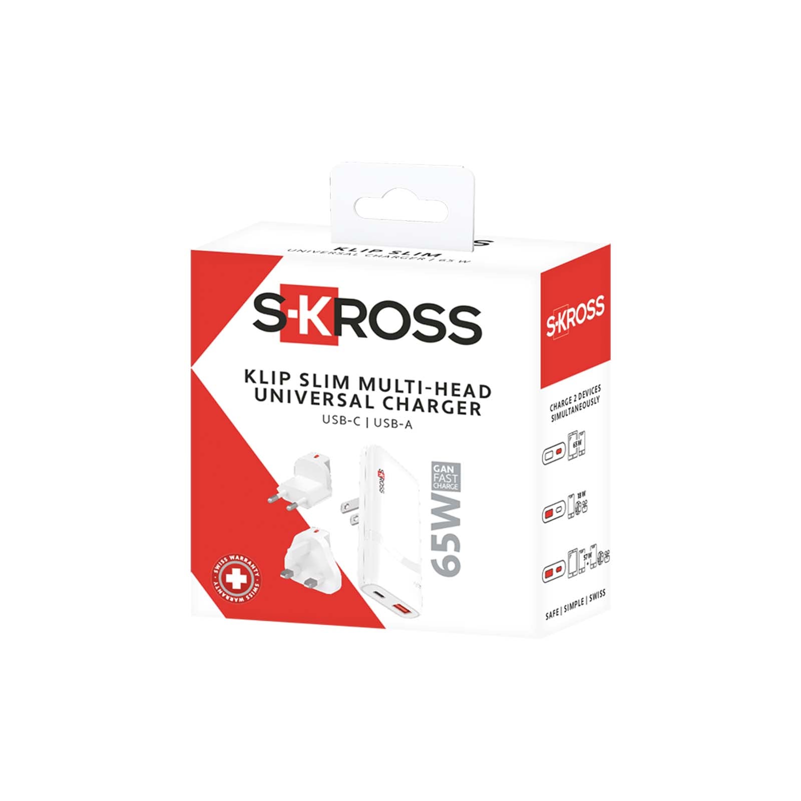 SKROSS® Klip Slim 65W multi-head charger