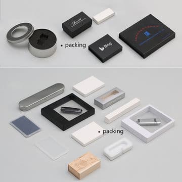 Μικρό μεταλλικό USB χρωμίου με λογότυπο