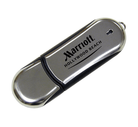 Μικρό μεταλλικό USB χρωμίου με λογότυπο