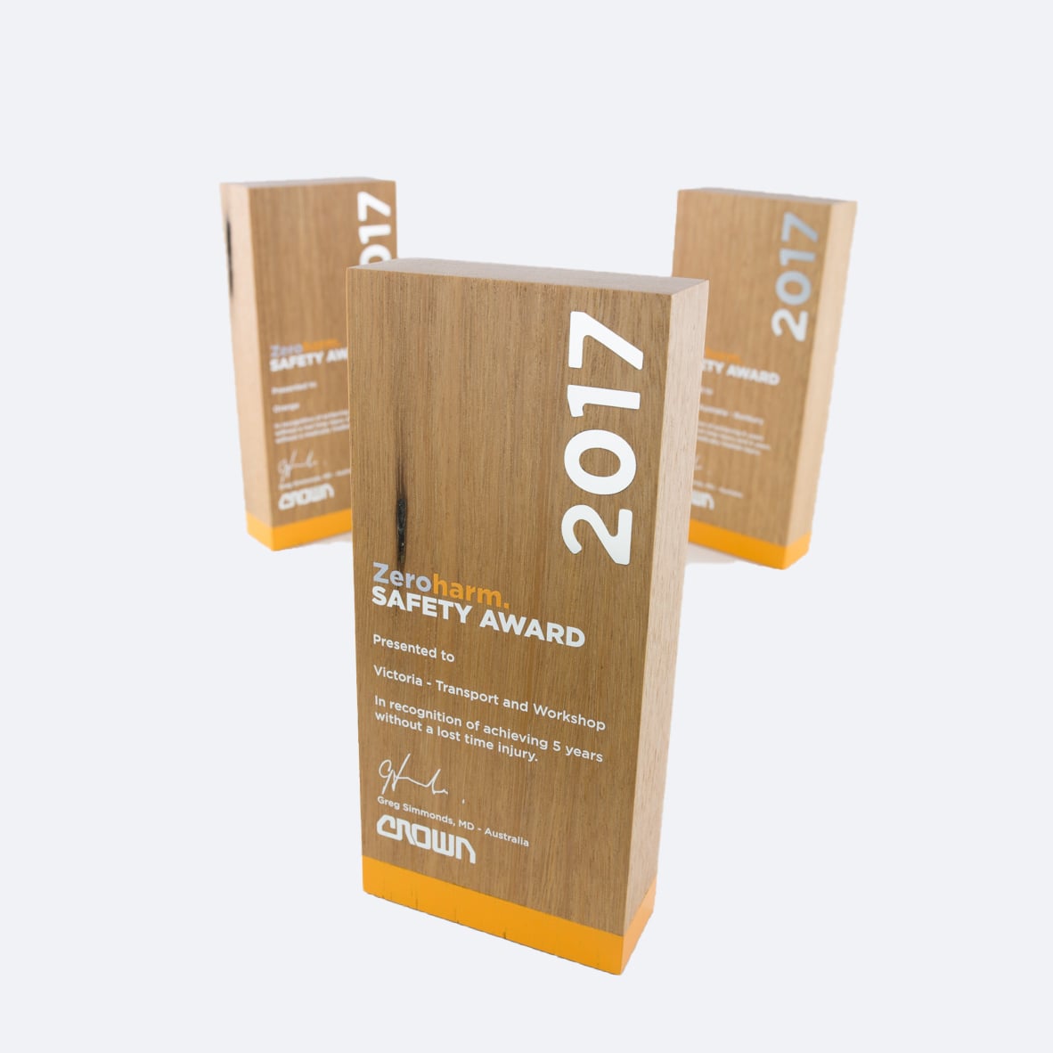 Eco- friendly wooden awards
