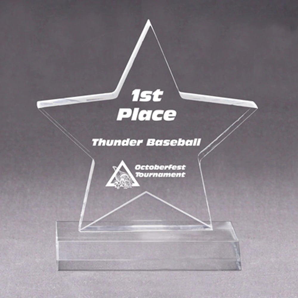 Plexiglass star-shaped awards