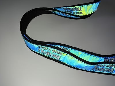 Flat polyester Lanyard with iridescent layer Customize it