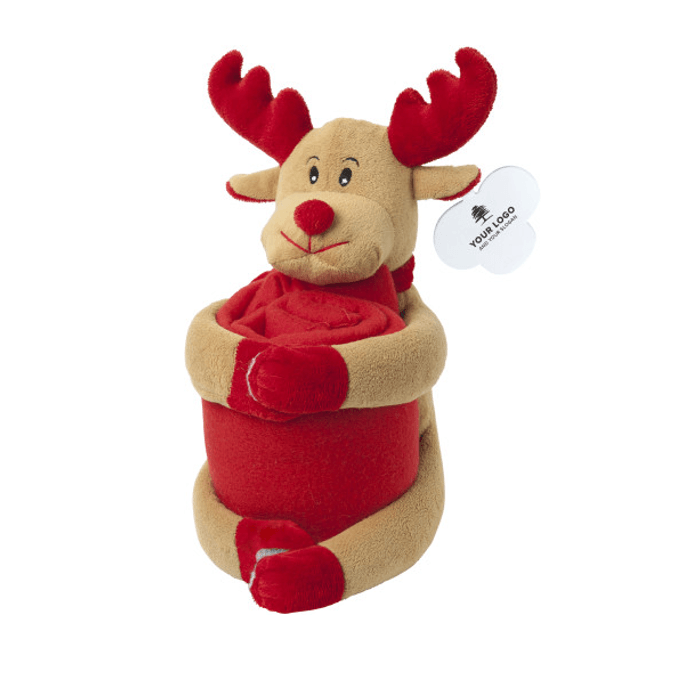 Christmas stuffed animal with blanket Andrew