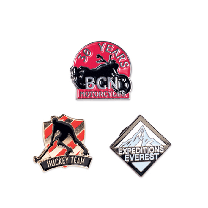 Custom shape lapel pin with soft enamel
