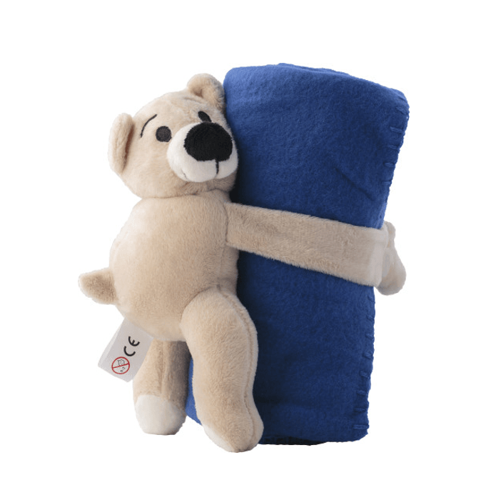 Plush toy bear with fleece blanket
