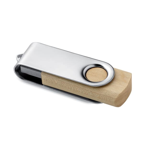 Οικολογικό ξύλινο usb με μεταλλικό κάλυμμα