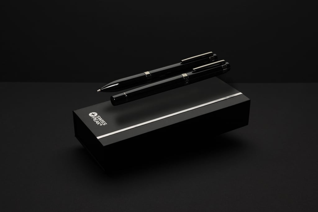 Swiss peak OSLO recycled stainless steel deluxe pen set