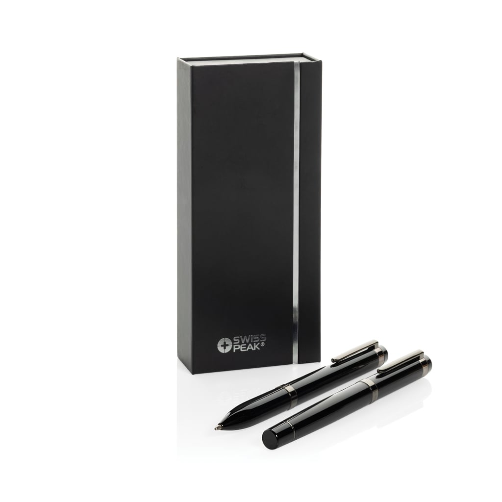 Swiss peak OSLO recycled stainless steel deluxe pen set