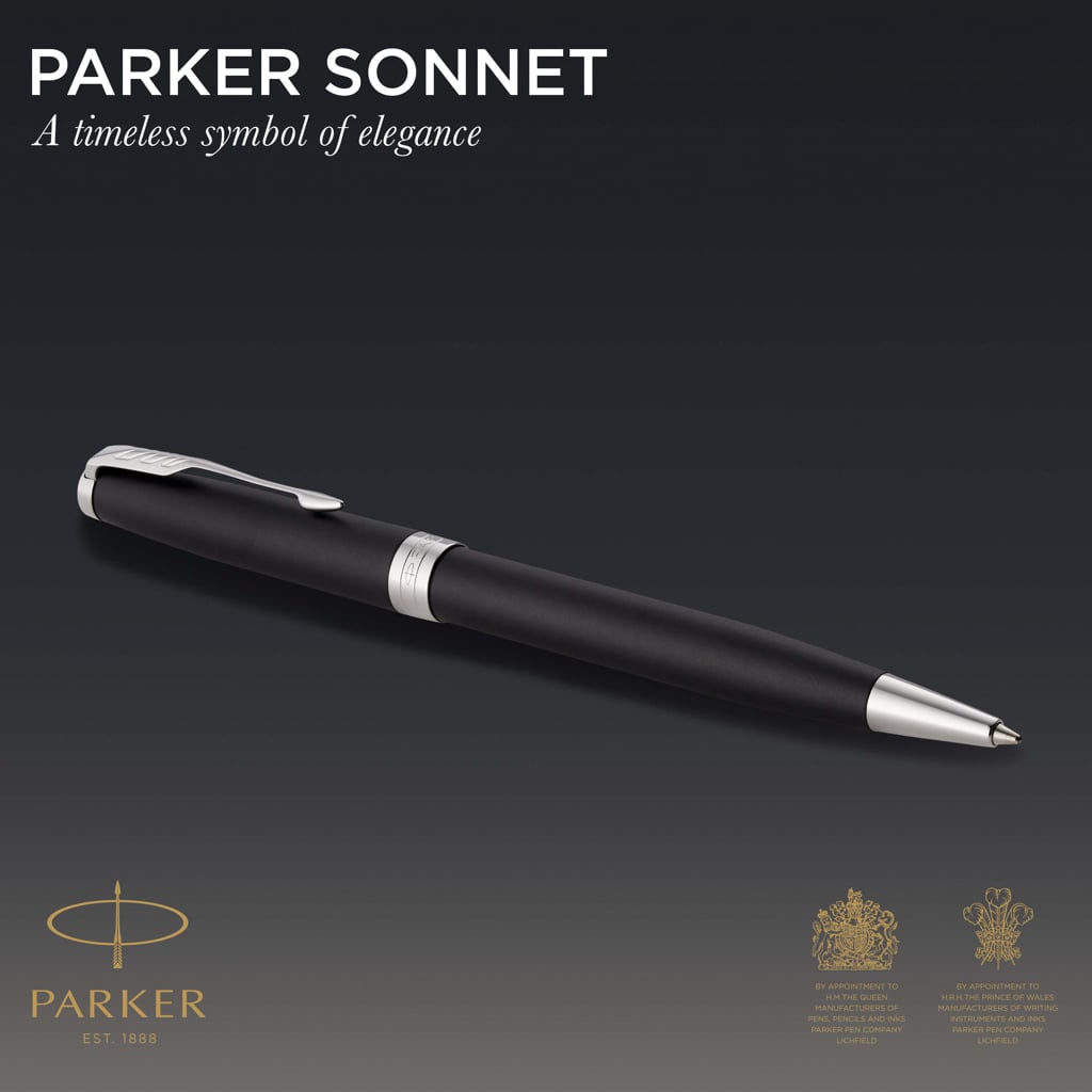 Parker SONNET Ballpoint Pen, Matte Black with Palladium Trim
