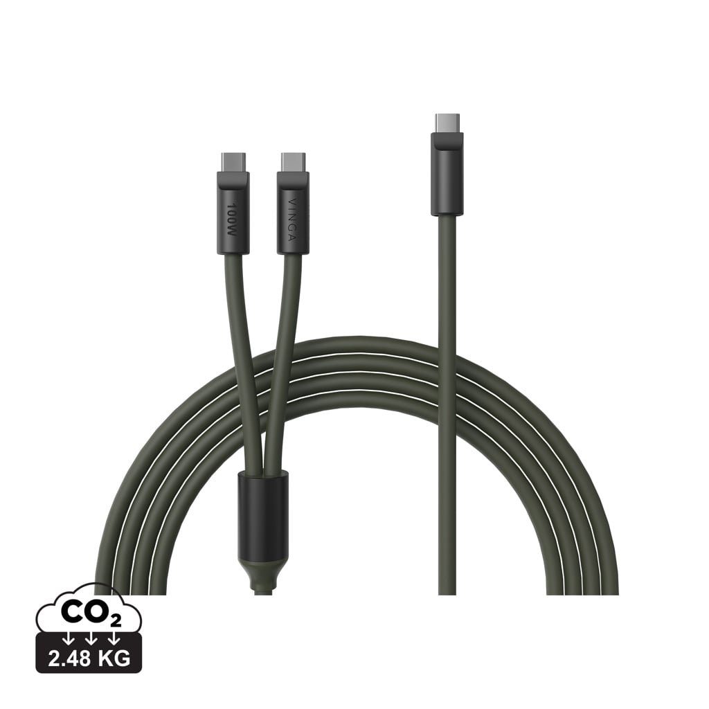 VINGA Baltimore silicone multi charging cable (C+2C)