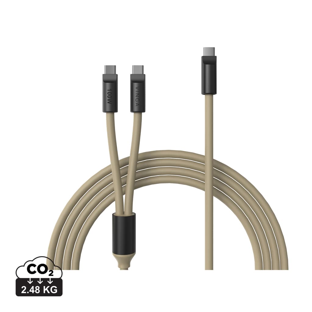 VINGA Baltimore silicone multi charging cable (C+2C)