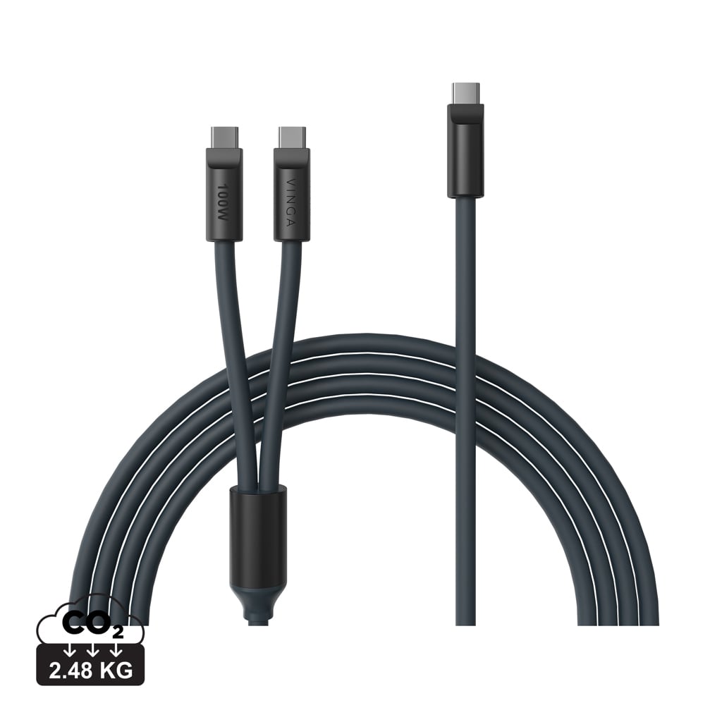 VINGA Baltimore silicone multi charging cable (C+2C)